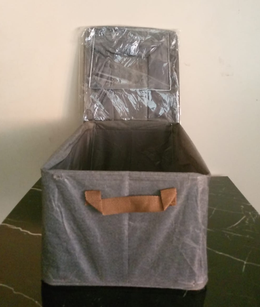 Cesto Organizador Plegable con Marco Metálico y Base Rígida