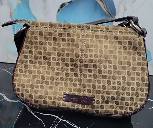 Bolso bandolera pequeño marrón Nine-Co