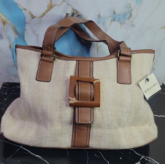 Bolso Tote St. John's Bay con Hebilla de Madera y Asas de Piel