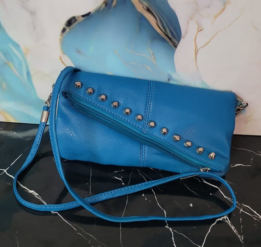 Bolso de Noche Tipo Clutch Rígido con Purpurina Dorada